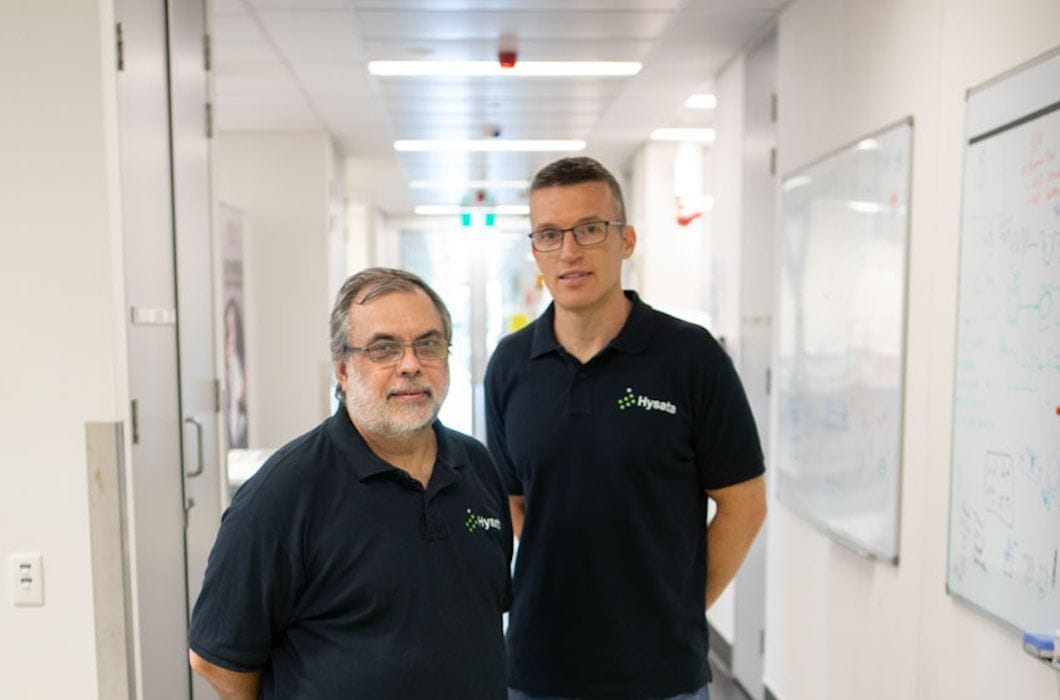 Hysata CTO Gerry Swiegers and CEO Paul Barrett.