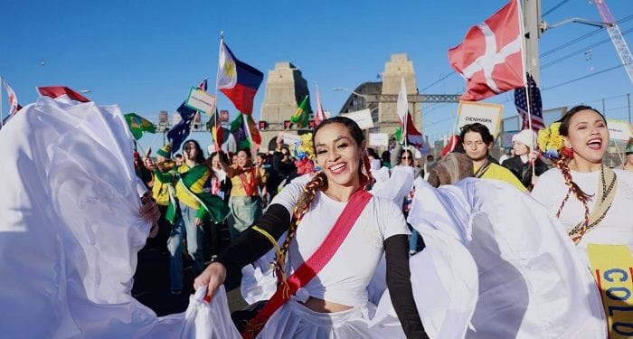 A festival of football was held on the Sydney Harbour Bridge late last month in the lead-up to the World Cup.