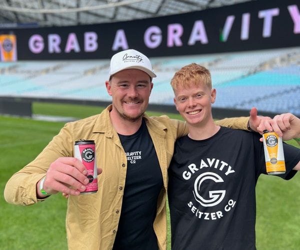 Gravity Drinks founder Mick Spencer (left) and Liam Battye.