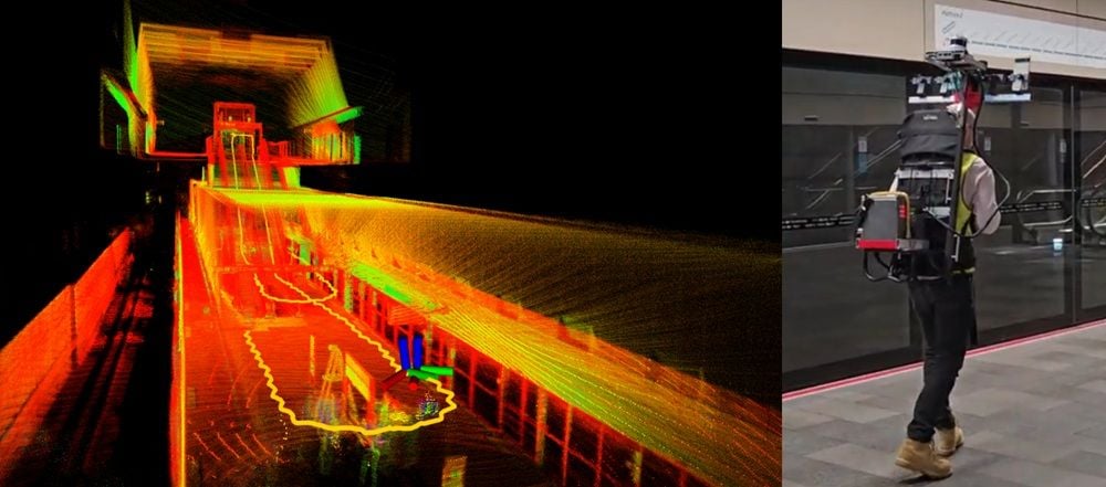 LiDAR-generated 3D map of Castle Hill Station used to validate the accuracy of the indoor positioning technology
