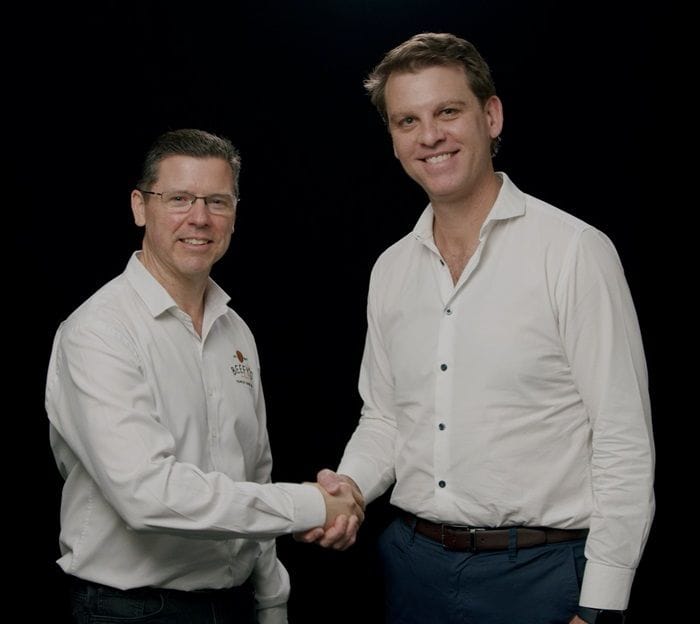 Beefy's CEO Mark Hobbs (left) and RFG CEO Matt Marshall (right).