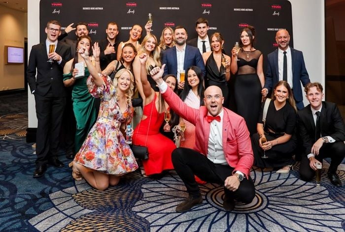 Mike Kellett with some of his team at the 2024 Gold Coast Young Entrepreneur Awards.