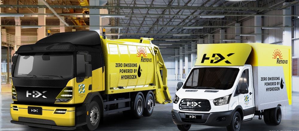 H2X / Renova zero-emissions truck powered by hydrogen. 