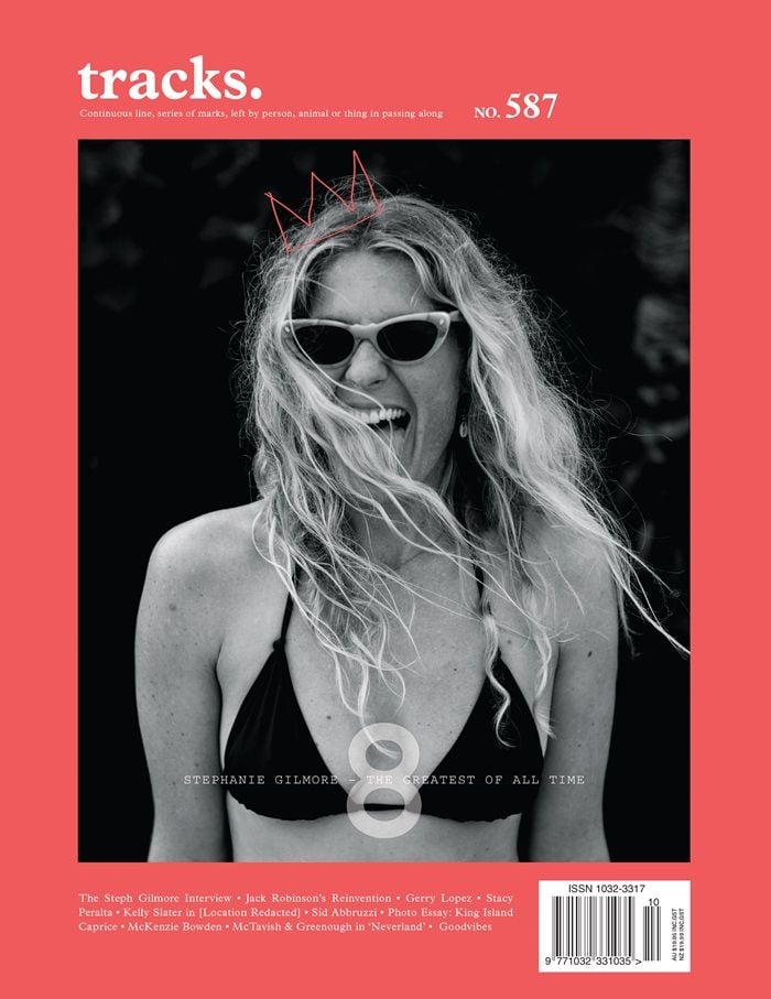 Steph Gilmore on the cover of Tracks.