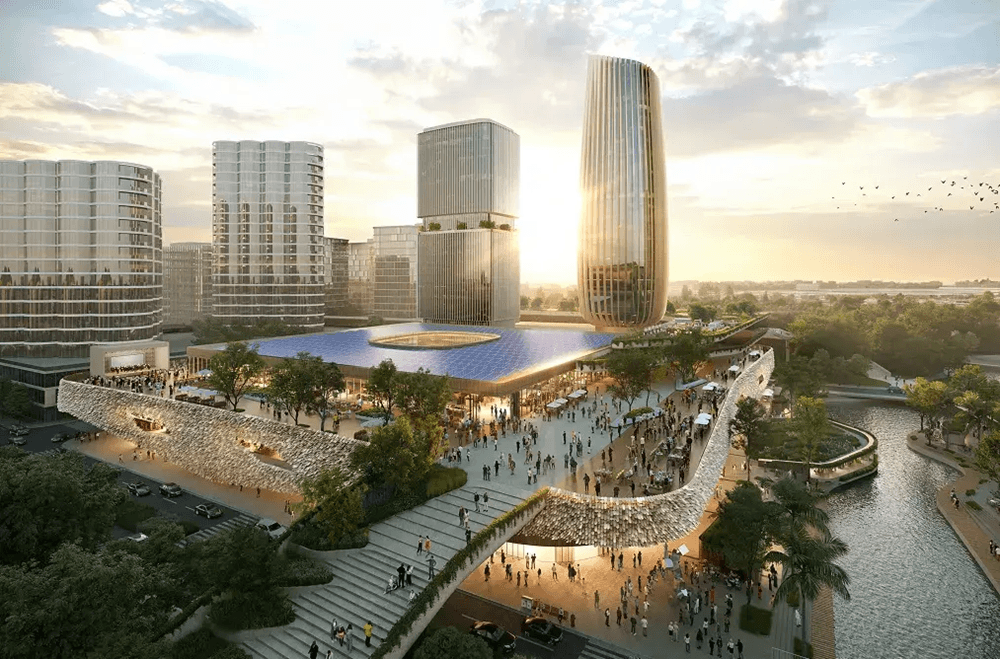 Render of the Sunshine Coast Athlete Village in Maroochydoore. Source: Delivering 2032 and Beyond.