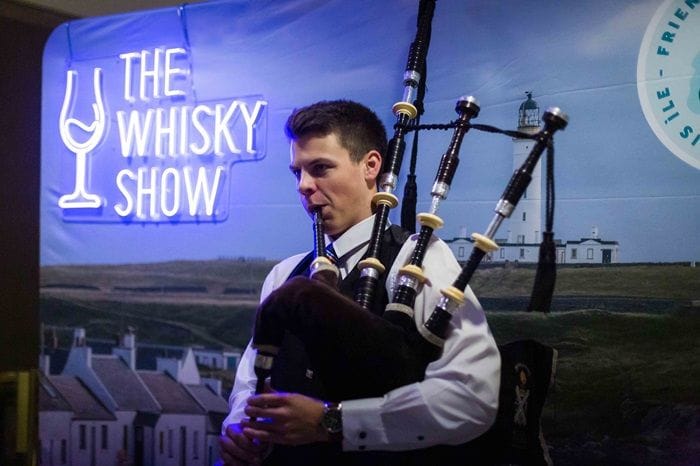 Bagpipes player at one of The Whisky Show's festivals.