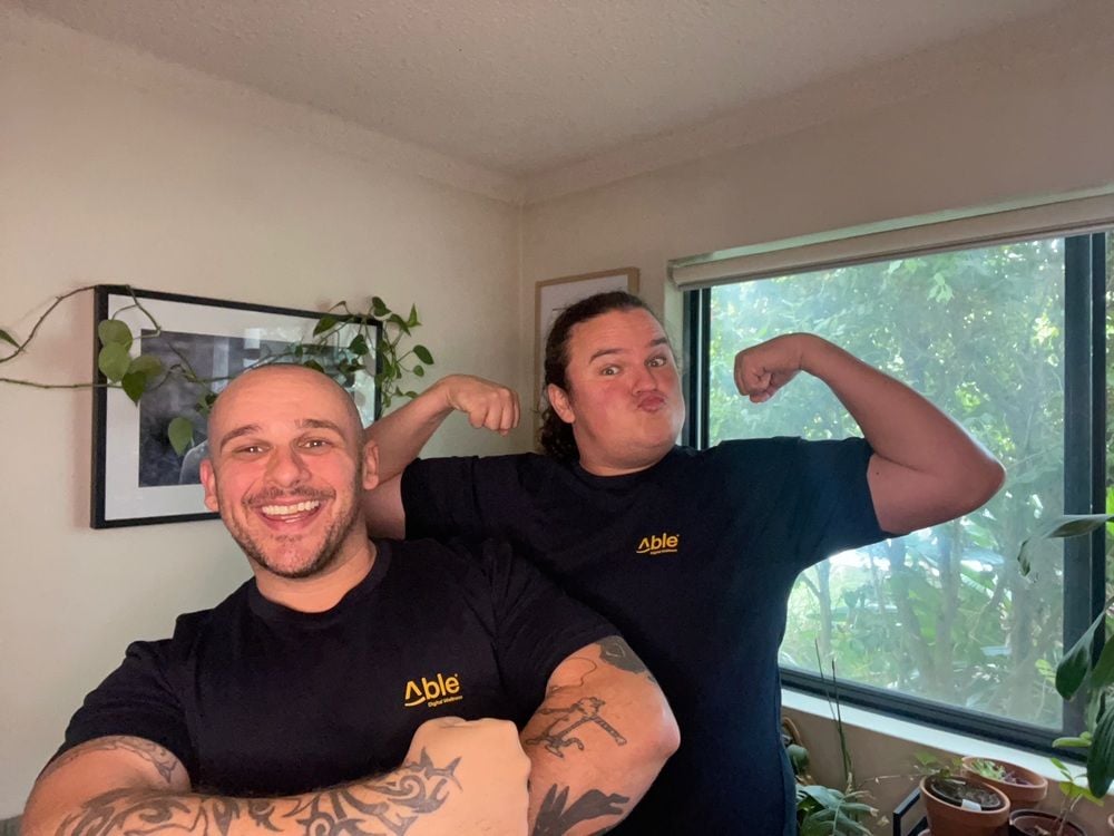 Able Digital Wellness chief growth officer Tommy Trout (left) with his brother Jackson.