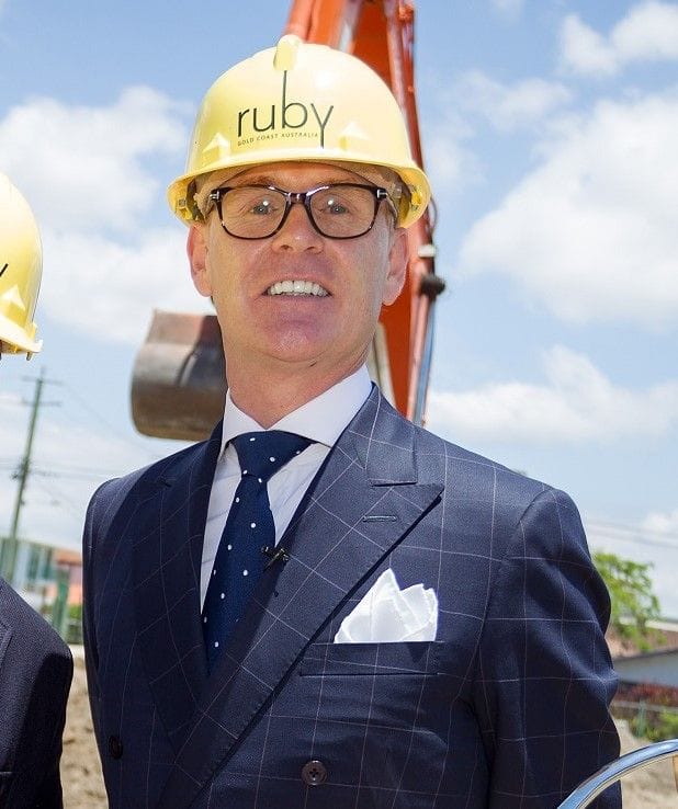 William O’Dwyer at the sod turning for the Ruby development on the Gold Coast. 