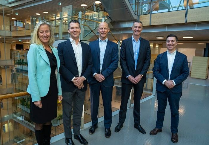 Yasmina Elshafei (Managing Director Global Carbon at CBA), Tim Bishop (Co-Founder of Wollemi Capital), Andrew Hinchliff (Group Executive IB&M at CBA), Charles Davis (Executive Director Sustainable Finance at CBA), Paul Hunyor (Co-Founder of Wollemi Capital)