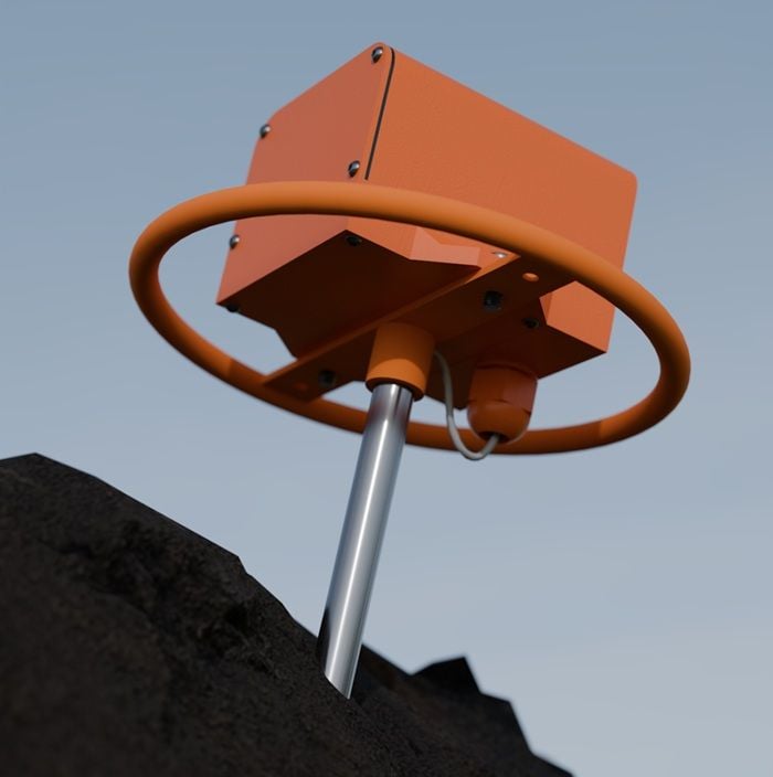 Monty's industrial-grade probe for tracking compost temperature.
