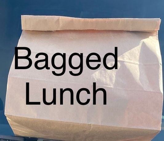 Bagged Lunch (2 x Half Sandwich, Muffin, Slice, Piece of Fruit,water )