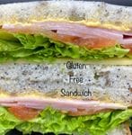 Gluten Free Ham Sandwich Half (Double smoked Ham ,Vine Tomato,lettuce in house mayo ,mature cheese )