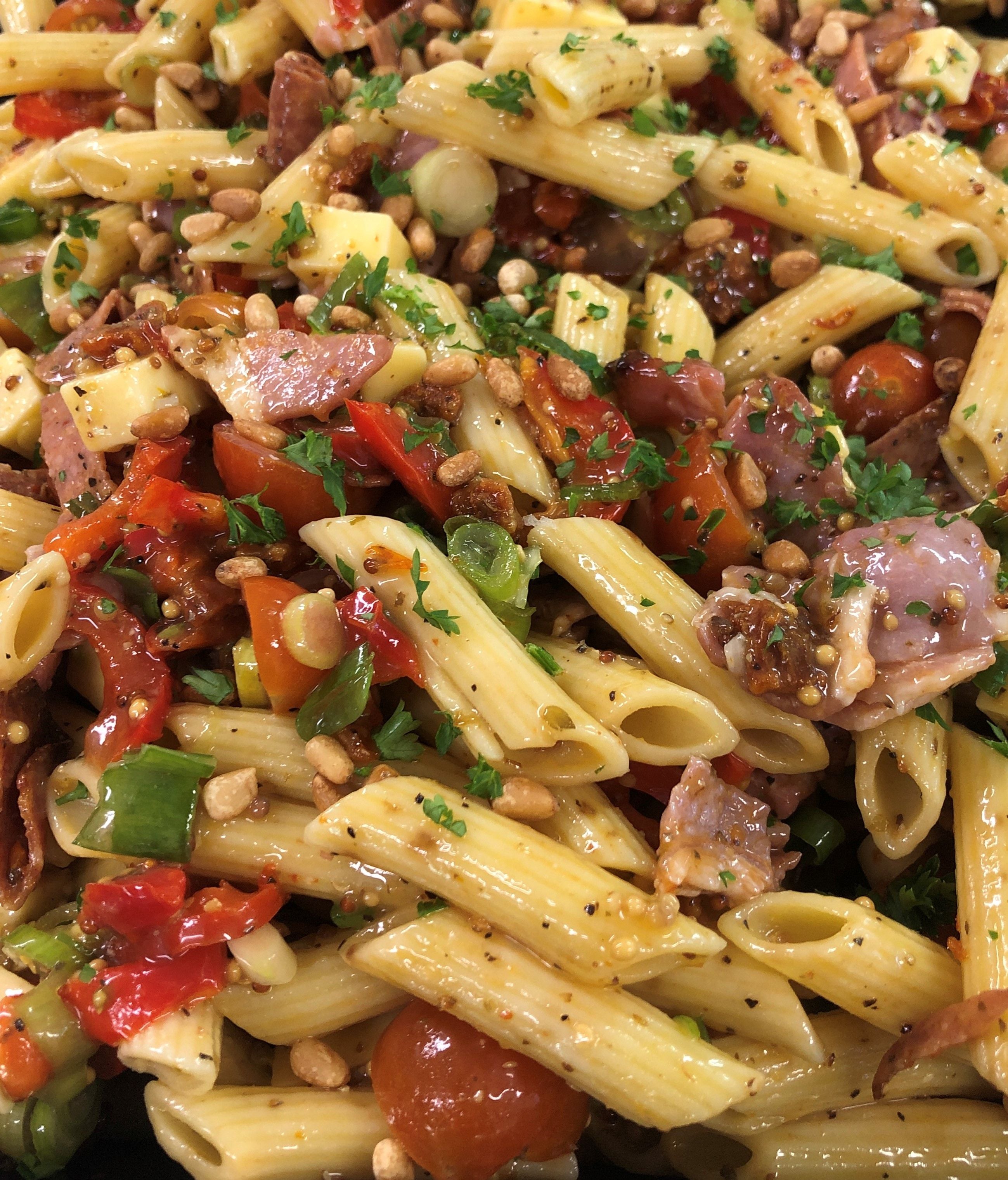 Pasta Tomato Bacon Salami Salad
