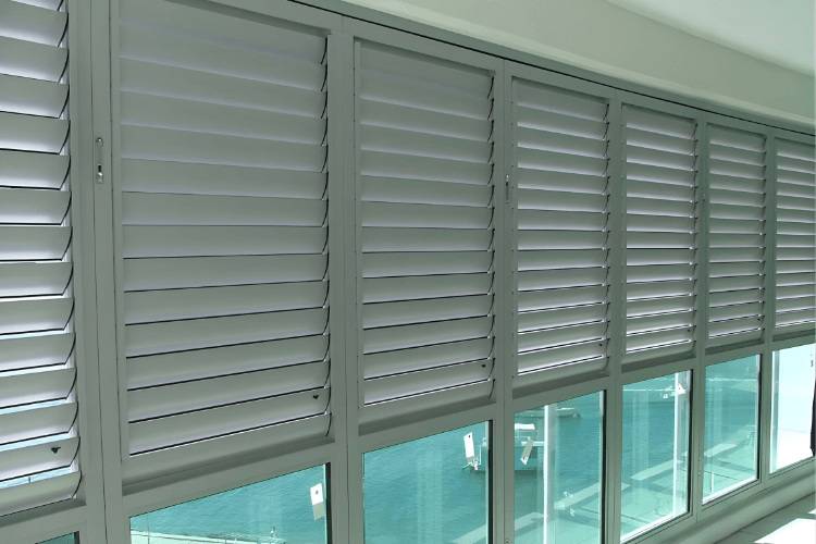 Aluminium Shutters for Outside Areas make any pergola or deck area look better, provide privacy and weather protection