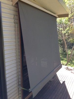 Auto Lock Arm with modern fabric on clad home