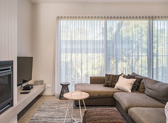 Sheer curtains in lounge room