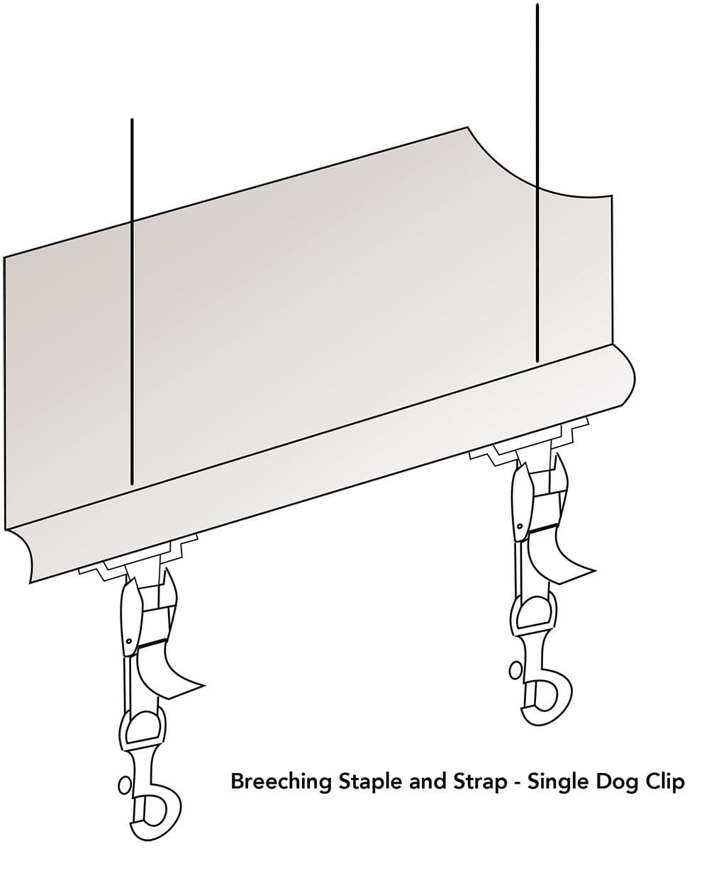 Straight Drop Awning - Breeching Staple and Strap - Single Dog Clip - Diagram