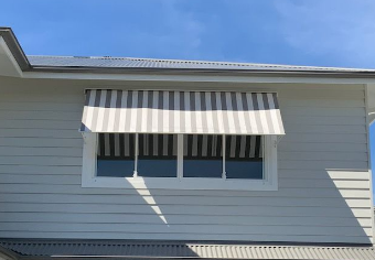 Ravi pivot arm awnings is suitable for brick, timber and cladding and is operated by gear box with crank handle or motorised