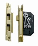 Rebated 3 Lever Mortice Lock Polished Brass 44mm