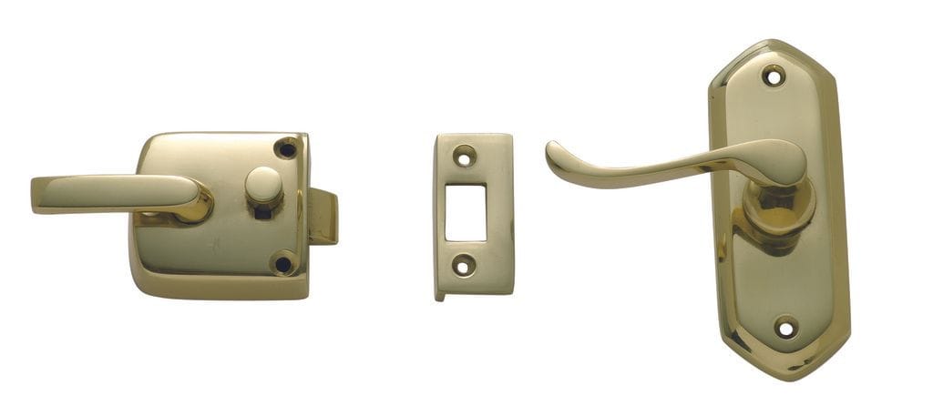 Screen Door Latch - Left Hand External Polished Brass