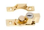 Sash Fastener - Locking Narrow Electroplated Brass