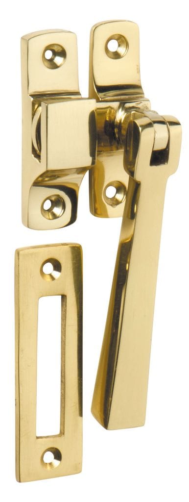 Casement Fastener - Square Polished Brass