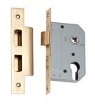 Euro Mortice Lock Polished Brass 46mm