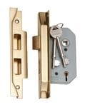 Rebated 5 Lever Mortice Lock Polished Brass 46mm