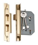 Rebated 5 Lever Mortice Lock Polished Brass 57mm