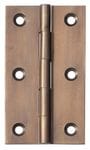 Hinge - Fixed Pin Antique Brass 89mm x 50mm
