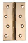 Hinge - Fixed Pin Polished Brass 100mm x 60mm