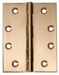 Hinge - Fixed Pin Polished Brass 100mm x 75mm