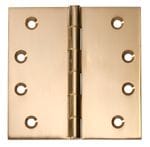 Hinge - Fixed Pin Polished Brass 100mm x 100mm