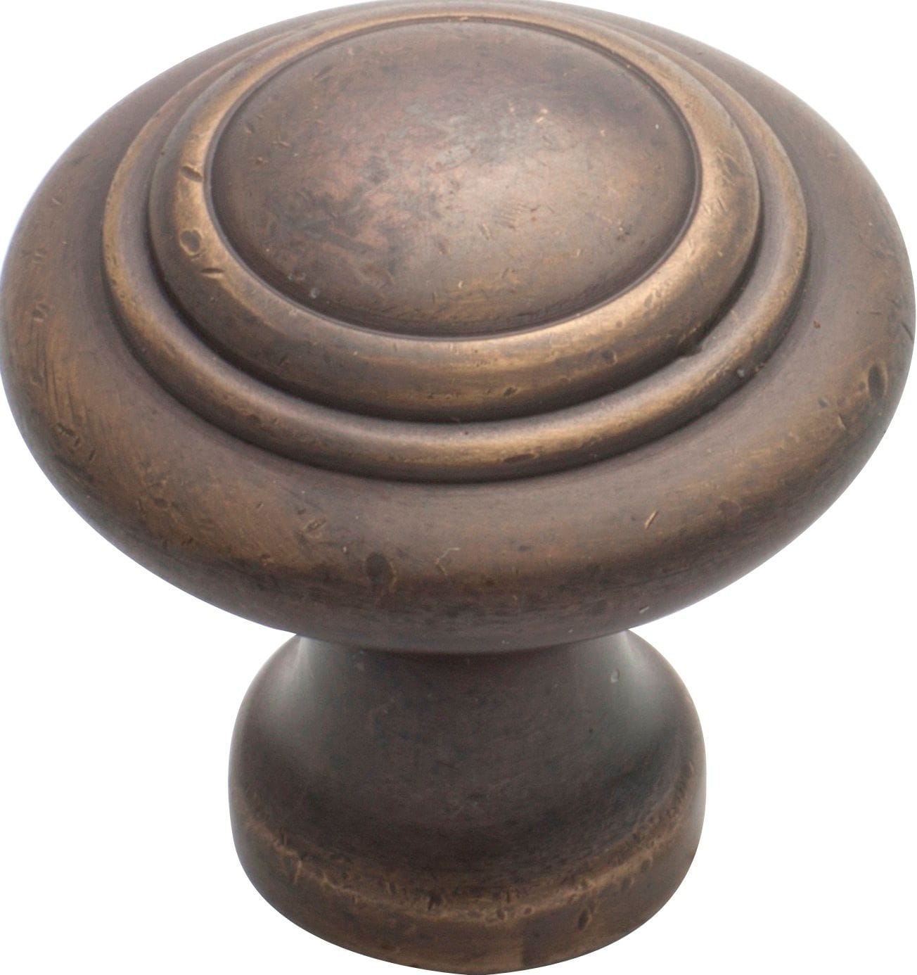 Cupboard Knob Domed Antique Brass 38mm