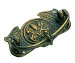 Cabinet Handle - Nouveau Small Antique Brass