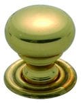 Cupboard Knob Classic Polished Brass 19mm