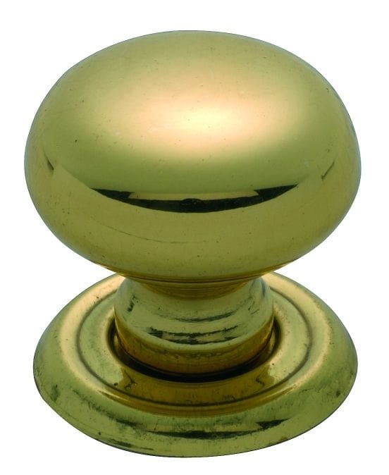 Cupboard Knob Classic Polished Brass 25mm