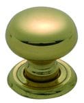 Cupboard Knob Classic Polished Brass 25mm