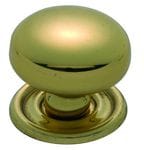 Cupboard Knob Classic Polished Brass 32mm