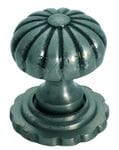 Cupboard Knob Fluted with Backplate Polished Metal 38mm