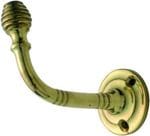 Robe Hook - Reeded Polished Brass