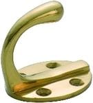 Single Robe Hook - Oval Polished Brass