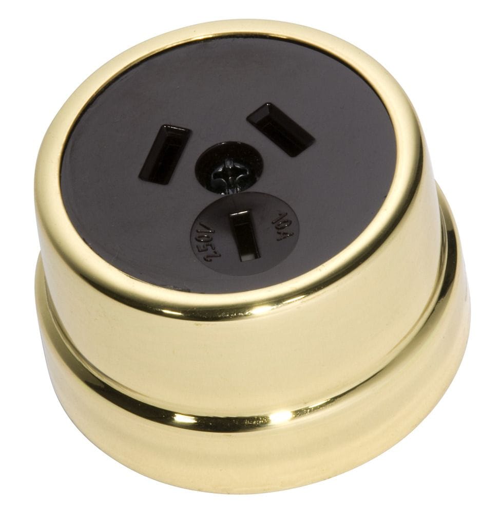 Traditional Socket Polished Brass/Brown