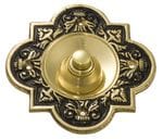 Bell Push Ornate Polished Brass/Black