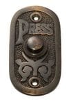 Bell Push Oval Antique Copper
