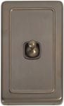 Switch - Toggle 1 Gang Antique Brass/Brown