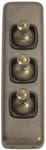 Switch - Architrave - Toggle 3 Gang Antique Brass/Brown