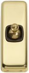 Switch - Architrave - Toggle 1 Gang Polished Brass/Brown
