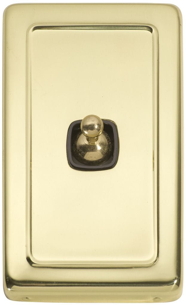 Switch - Toggle 1 Gang Polished Brass/Brown