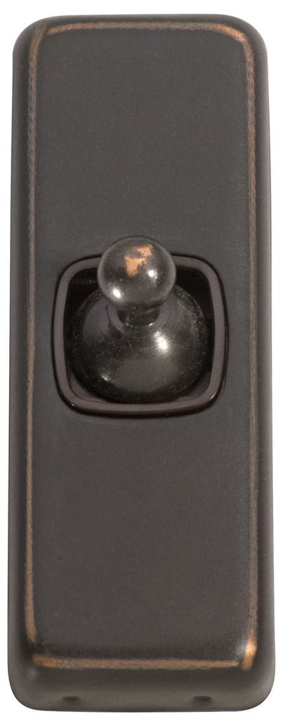 Switch - Architrave - Toggle 1 Gang Antique Copper/Brown
